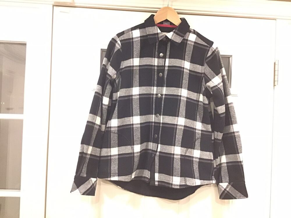 Orvis Fleece Flannel Snap Shirt Jacket Women Sz. S Plaid Cabincore Hike Outdoors